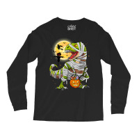 Dinosaur T Rex Mummy Pumpkin With Moon Halloween C Long Sleeve Shirts | Artistshot