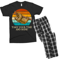 Take Your Time And Shine Sloth Lover Motivational Men's T-shirt Pajama Set | Artistshot