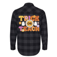 Retro Trick Or Teach Ghost Teacher Halloween Costu Flannel Shirt | Artistshot