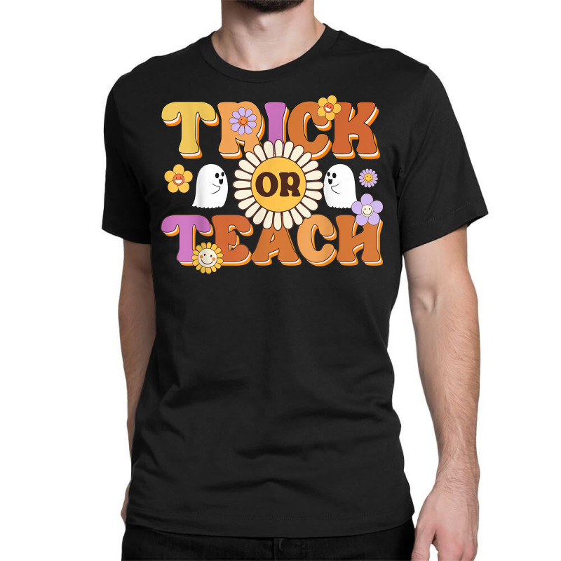 Retro Trick Or Teach Ghost Teacher Halloween Costu Classic T-shirt | Artistshot