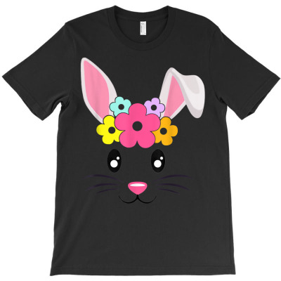 Cute Easter Bunny Face Pastel Tee For Girls And Toddlers T Shirt T-shirt Designed By Gallegosblack