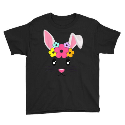 Cute Easter Bunny Face Pastel Tee For Girls And Toddlers T Shirt Youth Tee Designed By Gallegosblack