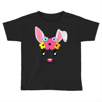 Cute Easter Bunny Face Pastel Tee For Girls And Toddlers T Shirt Toddler T-shirt Designed By Gallegosblack