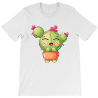 Sunset Smile Of Funny Cactus Flowerpot T-shirt | Artistshot