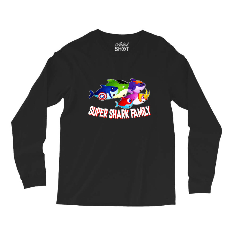 Super Shark Family Shark Ocean Long Sleeve Shirts by nokwqaart | Artistshot