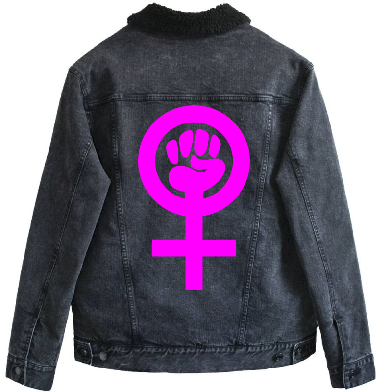 Feminism Girl Unisex Sherpa-Lined Denim Jacket by ramdelisney6 | Artistshot