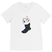 Dalmatian Puppy In A Stocking V-neck Tee | Artistshot