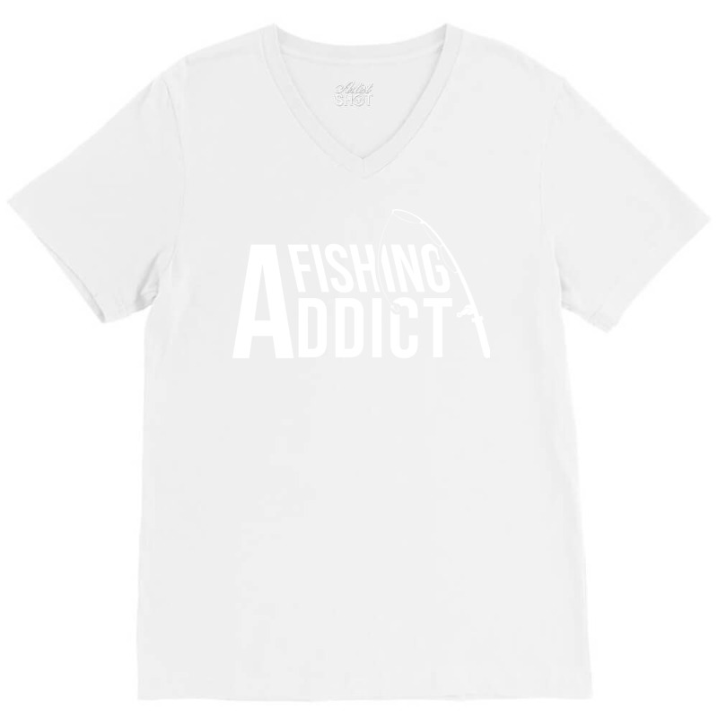 Fishing Addict Green V-Neck Tee by racidaniritx | Artistshot