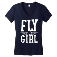 Pilot Girl Airplane Aviation Cute Women's V-neck T-shirt | Artistshot