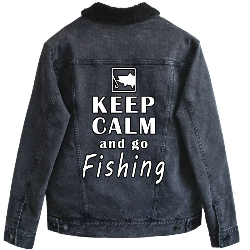 Keep Calm And Go Fishing Nature Unisex Sherpa-Lined Denim Jacket by racidaniritx | Artistshot