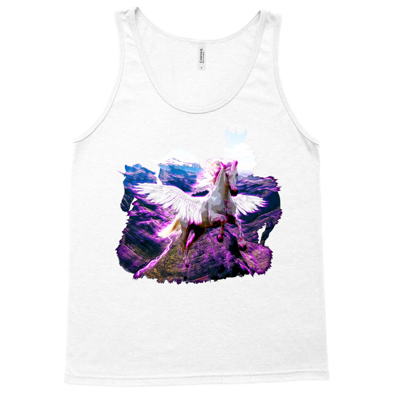 Stunning Pink Flying Unicorn Green Tank Top | Artistshot