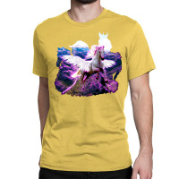 Stunning Pink Flying Unicorn Green Classic T-shirt | Artistshot