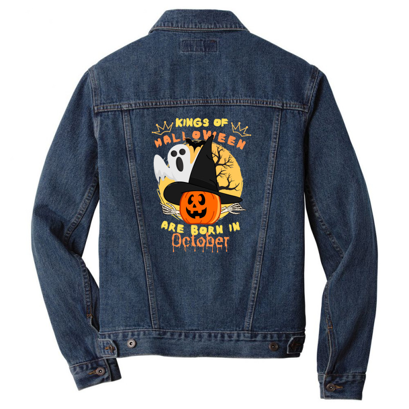 Kings Of Halloween Are Born In October Men Denim Jacket | Artistshot