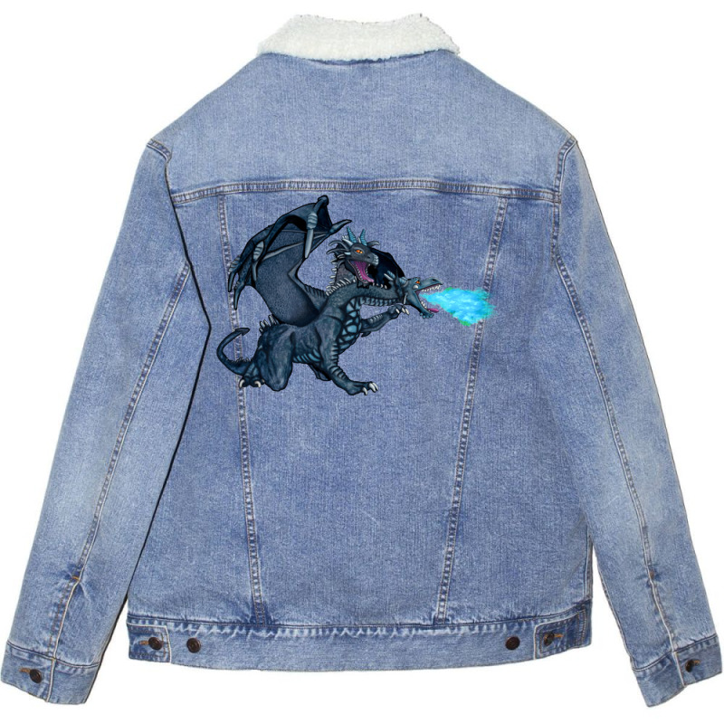 Two Headed Ice Dragon Unisex Sherpa-lined Denim Jacket | Artistshot