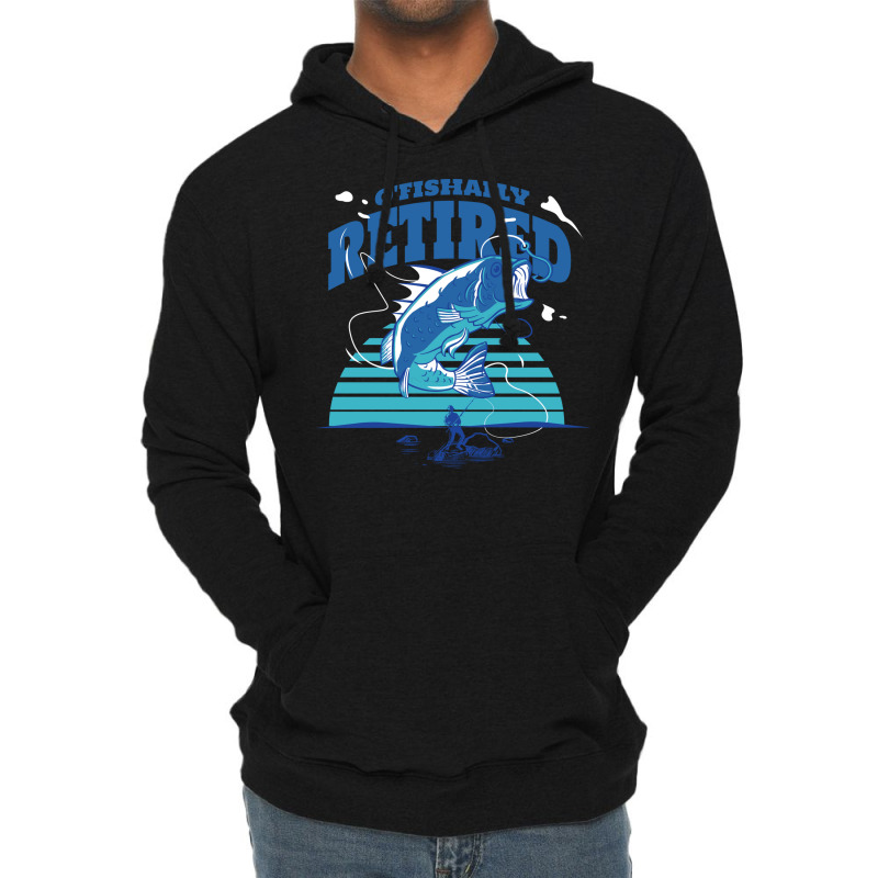 Fisher Ofishally Retired Retirement Fishing Vintag Lightweight Hoodie | Artistshot