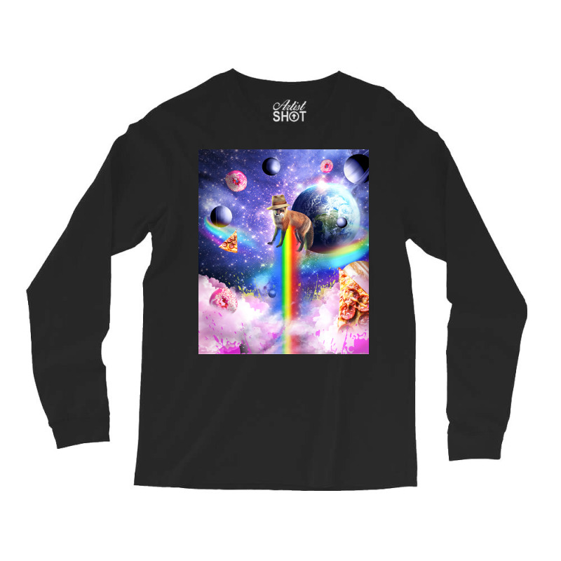 Space Fox Humor Long Sleeve Shirts | Artistshot