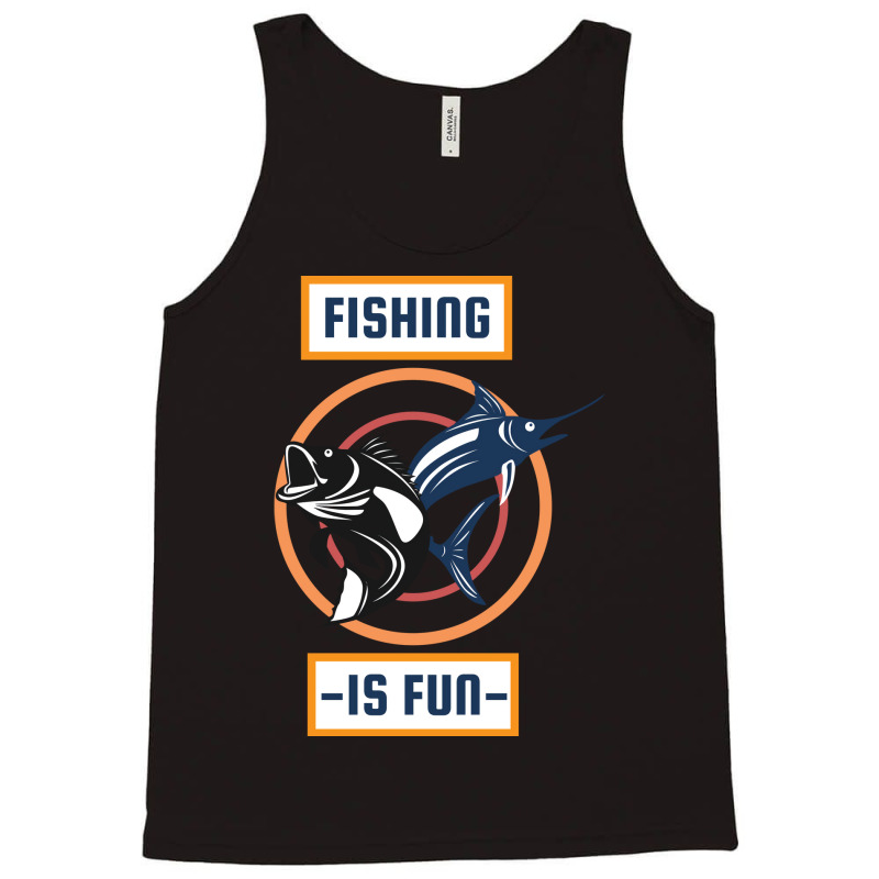 Fishing Is Fun Retro Tank Top by zydravidic2 | Artistshot