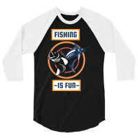 Fishing Is Fun Retro 3/4 Sleeve Shirt | Artistshot