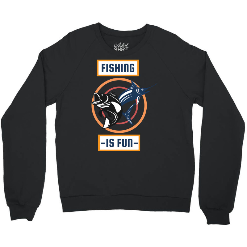 Fishing Is Fun Retro Crewneck Sweatshirt by zydravidic2 | Artistshot