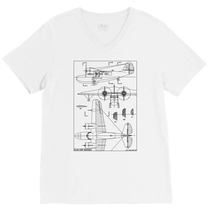 G21 Jrf Goose American Ww2 Amphibious Flying Boat V-neck Tee | Artistshot