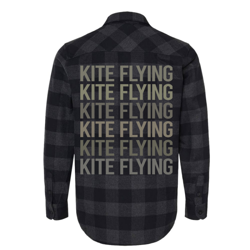 Gray Text Art Kite Flying Trending Flannel Shirt | Artistshot