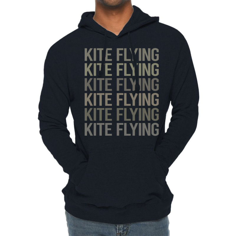 Gray Text Art Kite Flying Trending Lightweight Hoodie | Artistshot