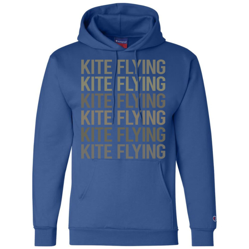 Gray Text Art Kite Flying Trending Champion Hoodie | Artistshot