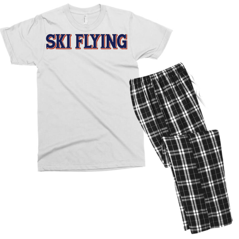 Ski Flying Blue Men's T-shirt Pajama Set | Artistshot