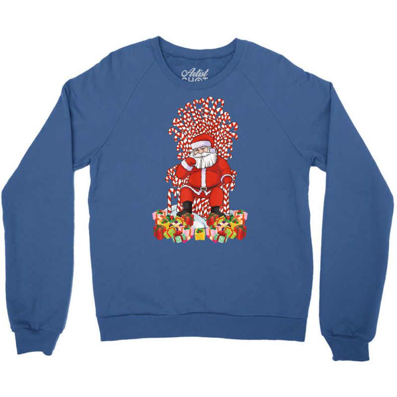 Santa Candy Cane Throne Christmas Santa Crewneck Sweatshirt | Artistshot