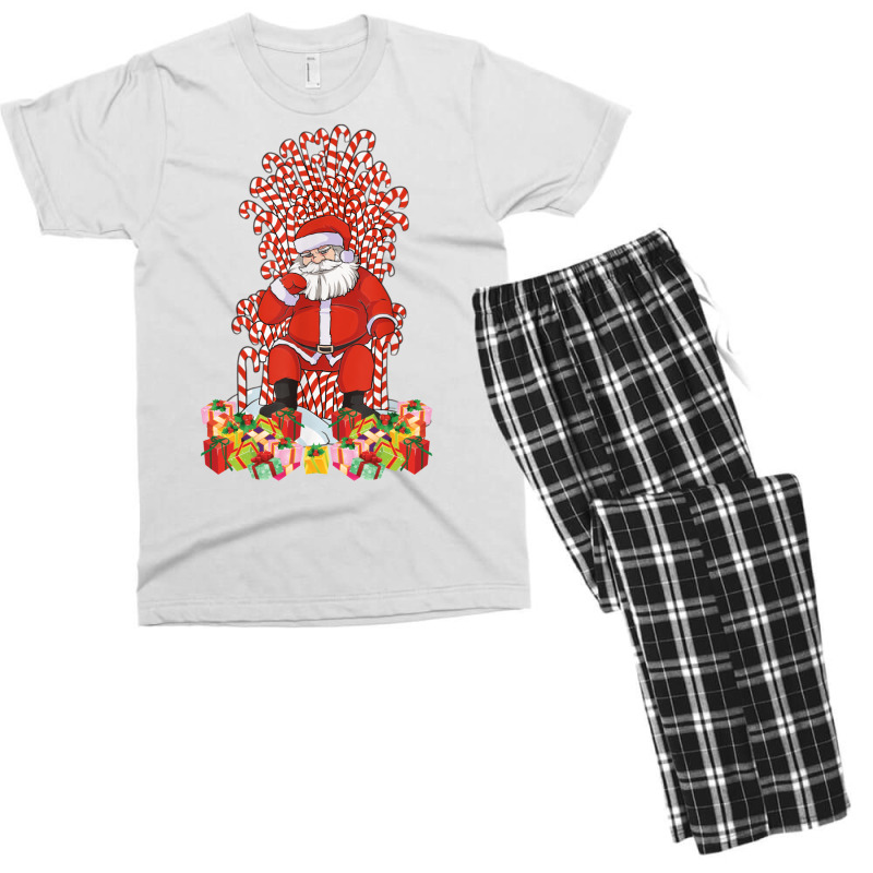 Santa Candy Cane Throne Christmas Santa Men's T-shirt Pajama Set | Artistshot