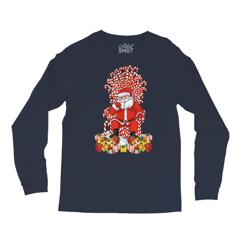 Santa Candy Cane Throne Christmas Santa Long Sleeve Shirts | Artistshot