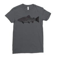 Brown Trout Cute And Fun Fish Design Light Colors Ladies Fitted T-shirt | Artistshot