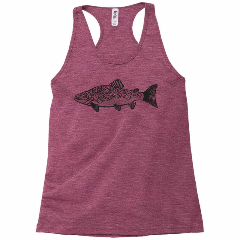 Brown Trout Cute And Fun Fish Design Light Colors Racerback Tank by hablifruncae | Artistshot