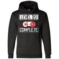 Level 20 Complete 20th Birthday Year Old Gamer Gif Champion Hoodie | Artistshot