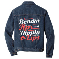 Fisherman Bendin Tips Rippin Lips Fly Fishing Gift Men Denim Jacket | Artistshot