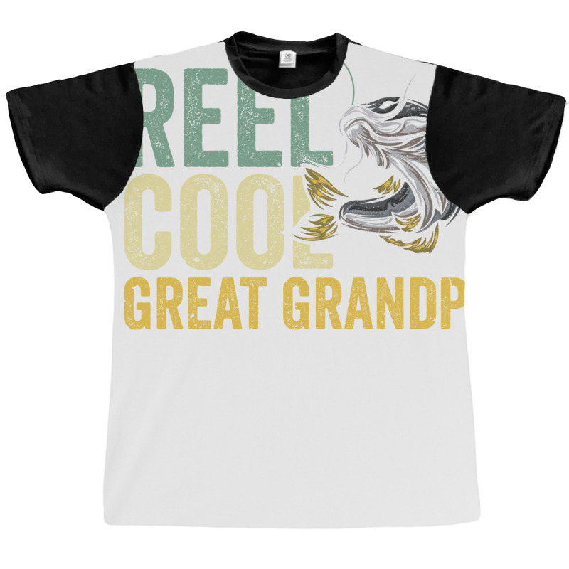 Reel Cool Great Grandpa Fisherman Fishing Stars Graphic T-shirt | Artistshot