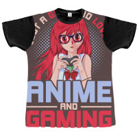 Just A Girl Who Loves Anime And Gaming Music Graphic T-shirt | Artistshot