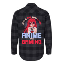 Just A Girl Who Loves Anime And Gaming Music Flannel Shirt | Artistshot