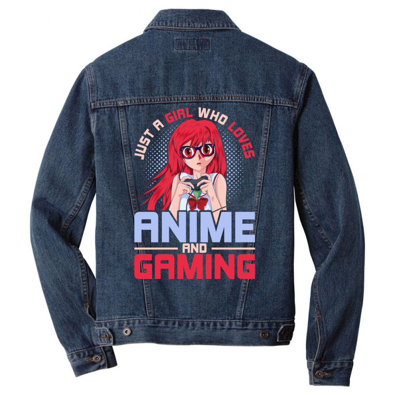 Just A Girl Who Loves Anime And Gaming Music Men Denim Jacket by inkidimerk | Artistshot