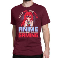 Just A Girl Who Loves Anime And Gaming Music Classic T-shirt | Artistshot