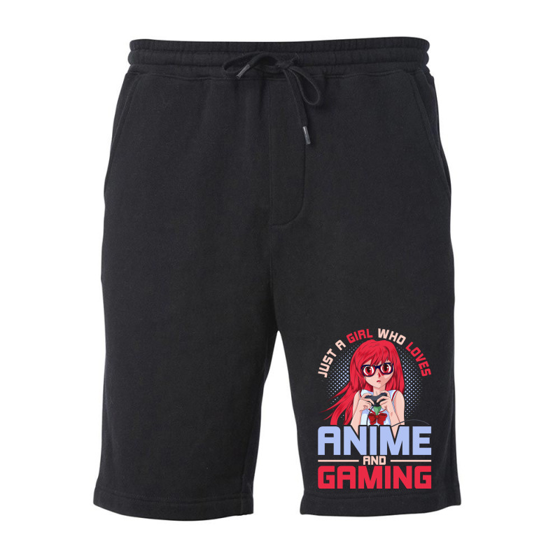 Just A Girl Who Loves Anime And Gaming Music Fleece Short by inkidimerk | Artistshot