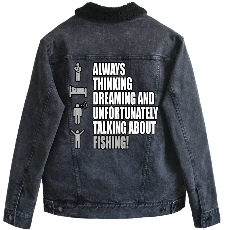 Fishing Tumblr Unisex Sherpa-Lined Denim Jacket by vonnezramzele | Artistshot