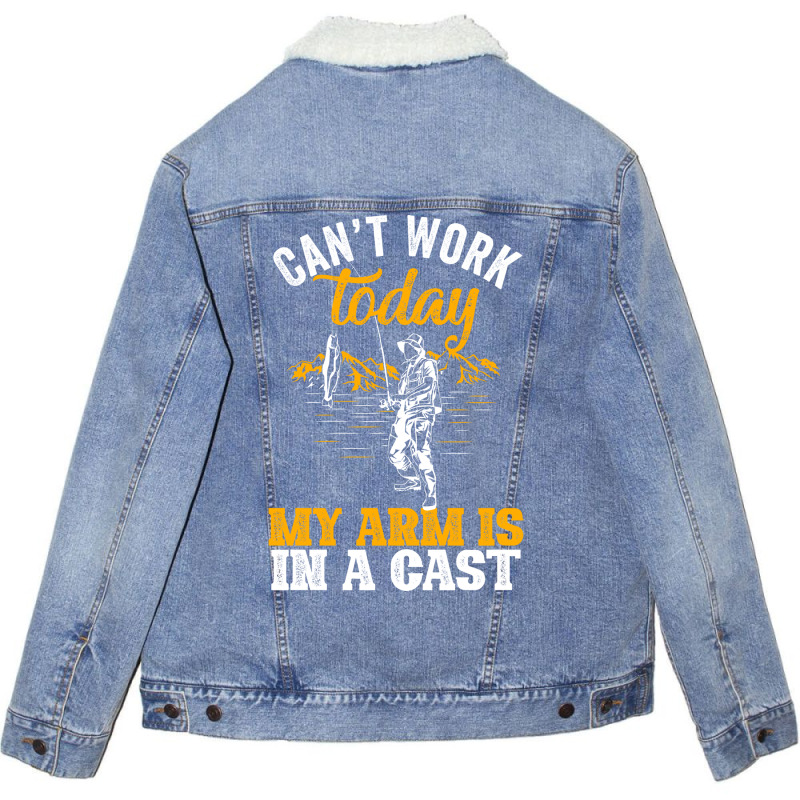 Cant Work Today My Am Is In A Cast Summer Unisex Sherpa-lined Denim Jacket | Artistshot