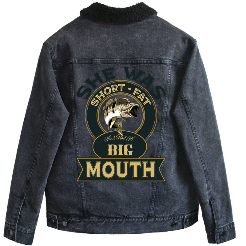 She Was Short Fat And Had A Big Mouth Hipster Unisex Sherpa-Lined Denim Jacket by botitefinos | Artistshot