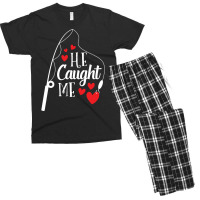 Fishing Couple I Hooked Her Fisherman Married Gift Men's T-shirt Pajama Set | Artistshot