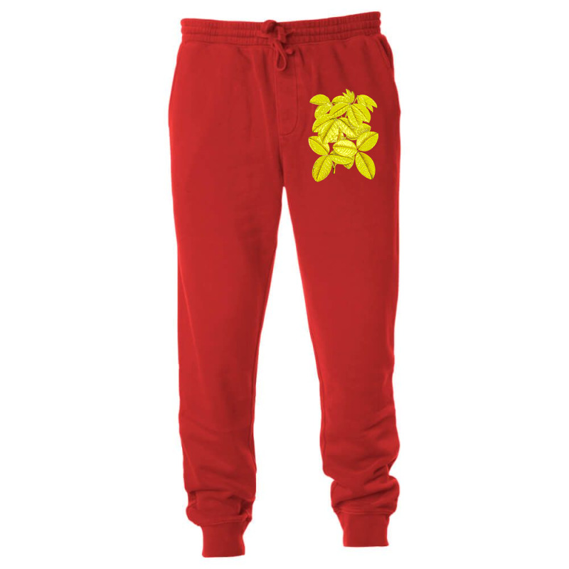 Yellow Leaves Red Unisex Jogger by meeikerouwent | Artistshot