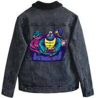 Slow Animals Gaming Retro Unisex Sherpa-lined Denim Jacket | Artistshot