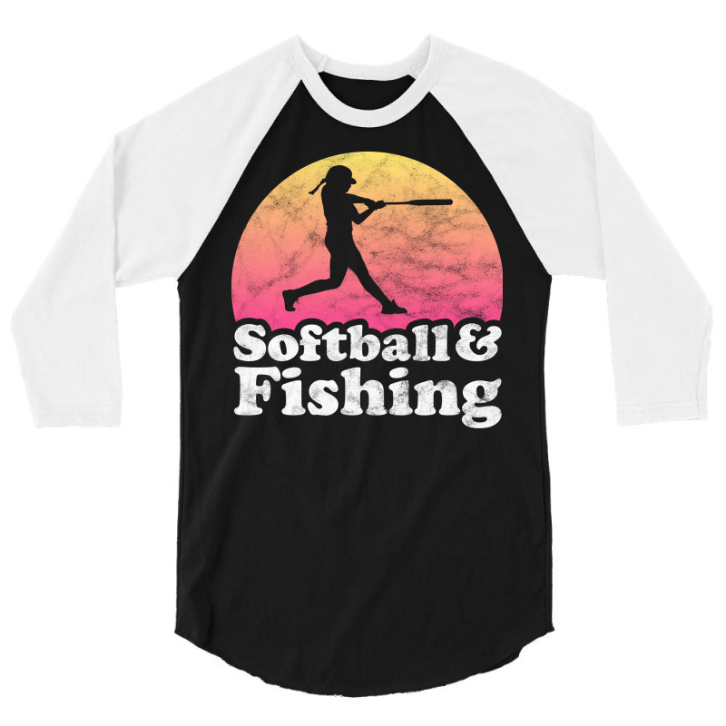 Softball And Fishing Gift For Softball Players Fan 3/4 Sleeve Shirt | Artistshot