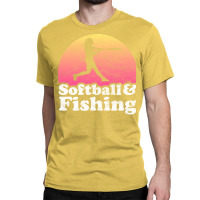 Softball And Fishing Gift For Softball Players Fan Classic T-shirt | Artistshot