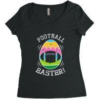 Distressed Egg Football Player Lover Happy Easter  Women's Triblend Scoop T-shirt | Artistshot